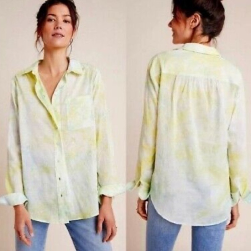 Anthropologie pilcro‎ and the letterpress tie dye lightweight cotton button down